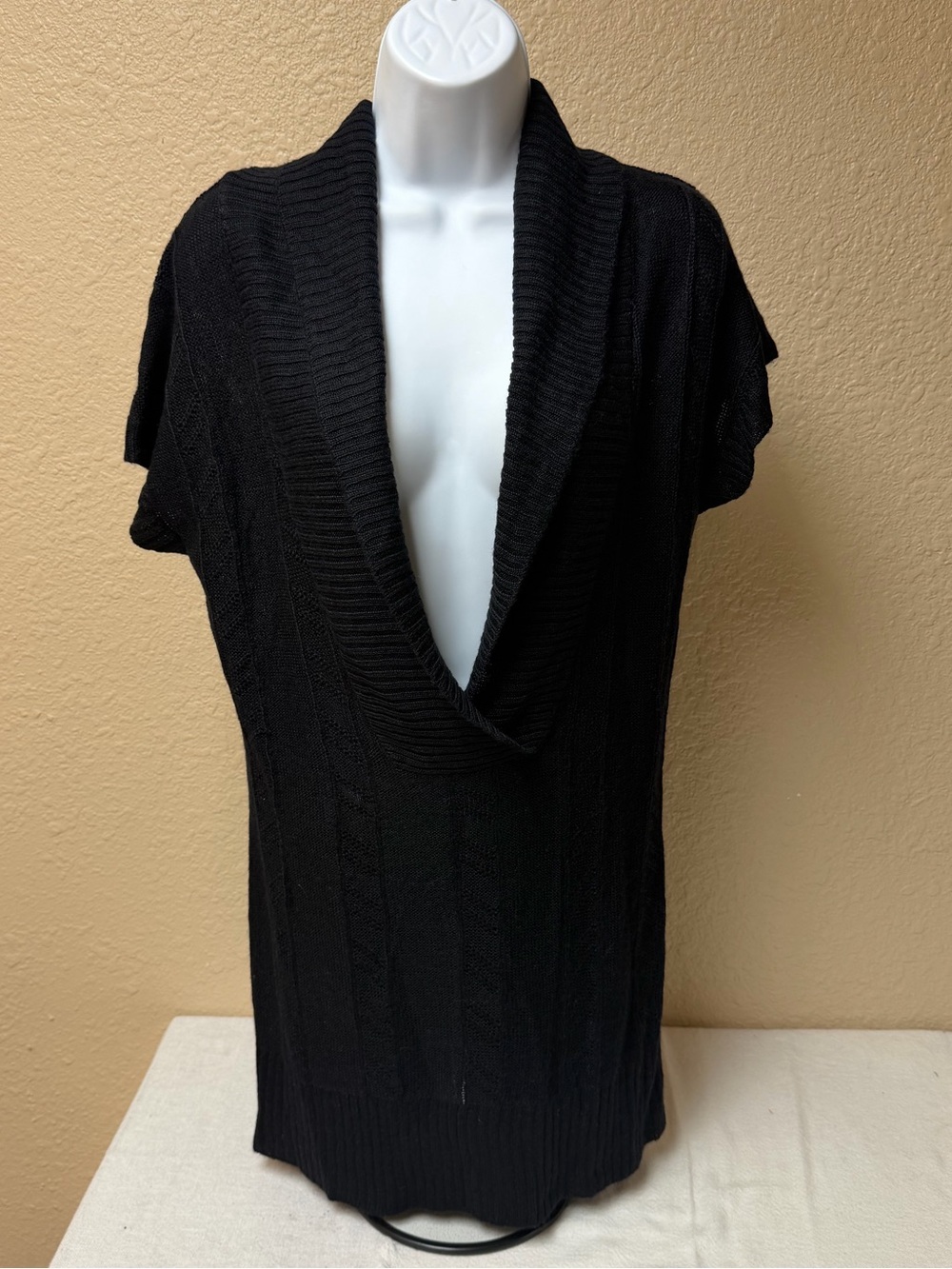 4/$20 Maurices Black Short-Sleeve Cowl-Neck Knit Sweater